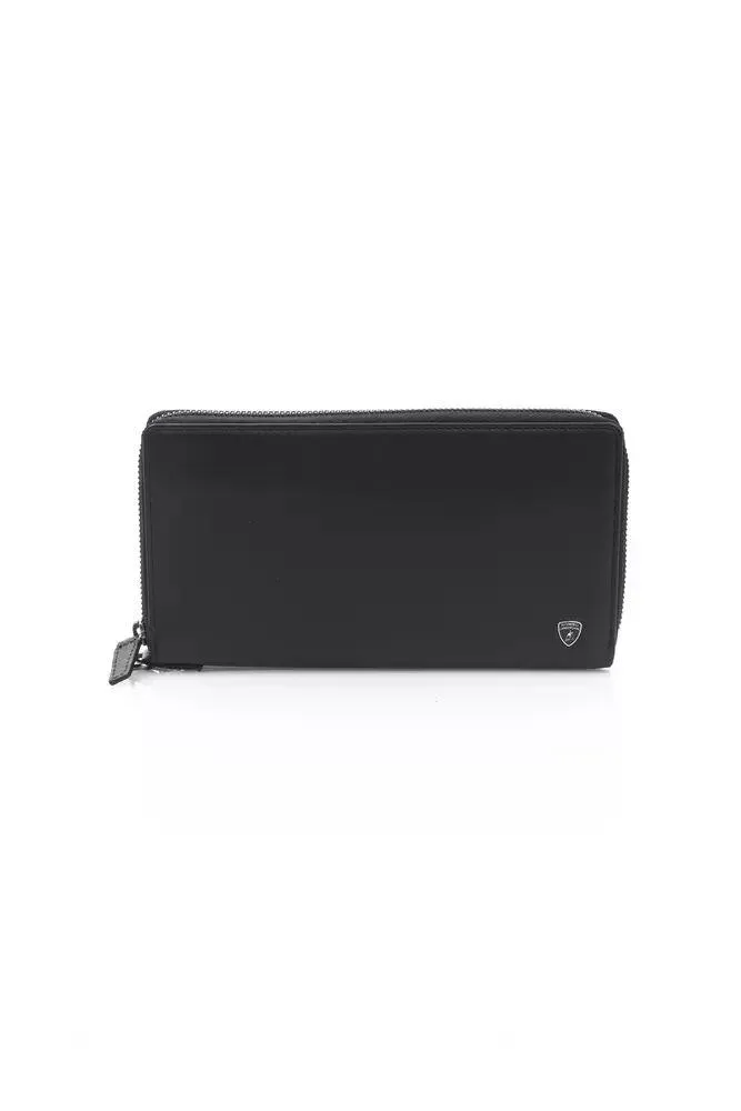 Automobili Lamborghini Black CALF Leather Wallet