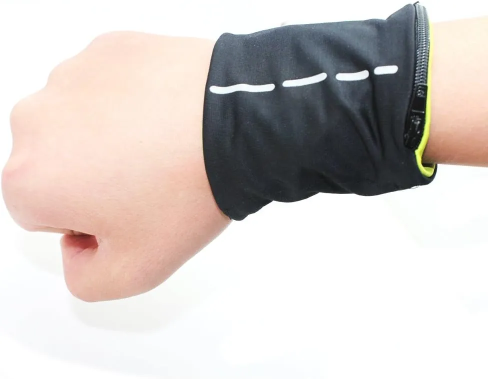 boshiho Unisex Zippered Wristband Pouch Runners Wrist Pocket Reversible Wrist Wallet