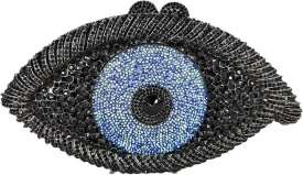 Boutique De FGG Evil Eye Clutch Purse for Women Glitter Evening Bags Crystal Clutch Party Dinner Rhinestone Handbag,Mini