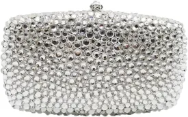 Boutique De FGG Rhinestone Clutch Bag with Spikes Bling Evening Handbags Crystal Clutch Purses for Women Wedding Party,Mini