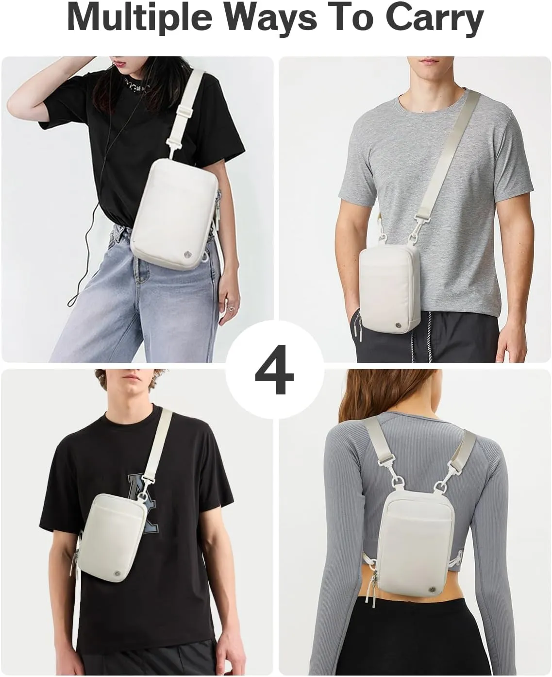 CHOLISS Crossbody Bags for Women and Men, Sling Bag for Women, Convertible Lightweight Nylon Purse with 2 Adjustable Straps