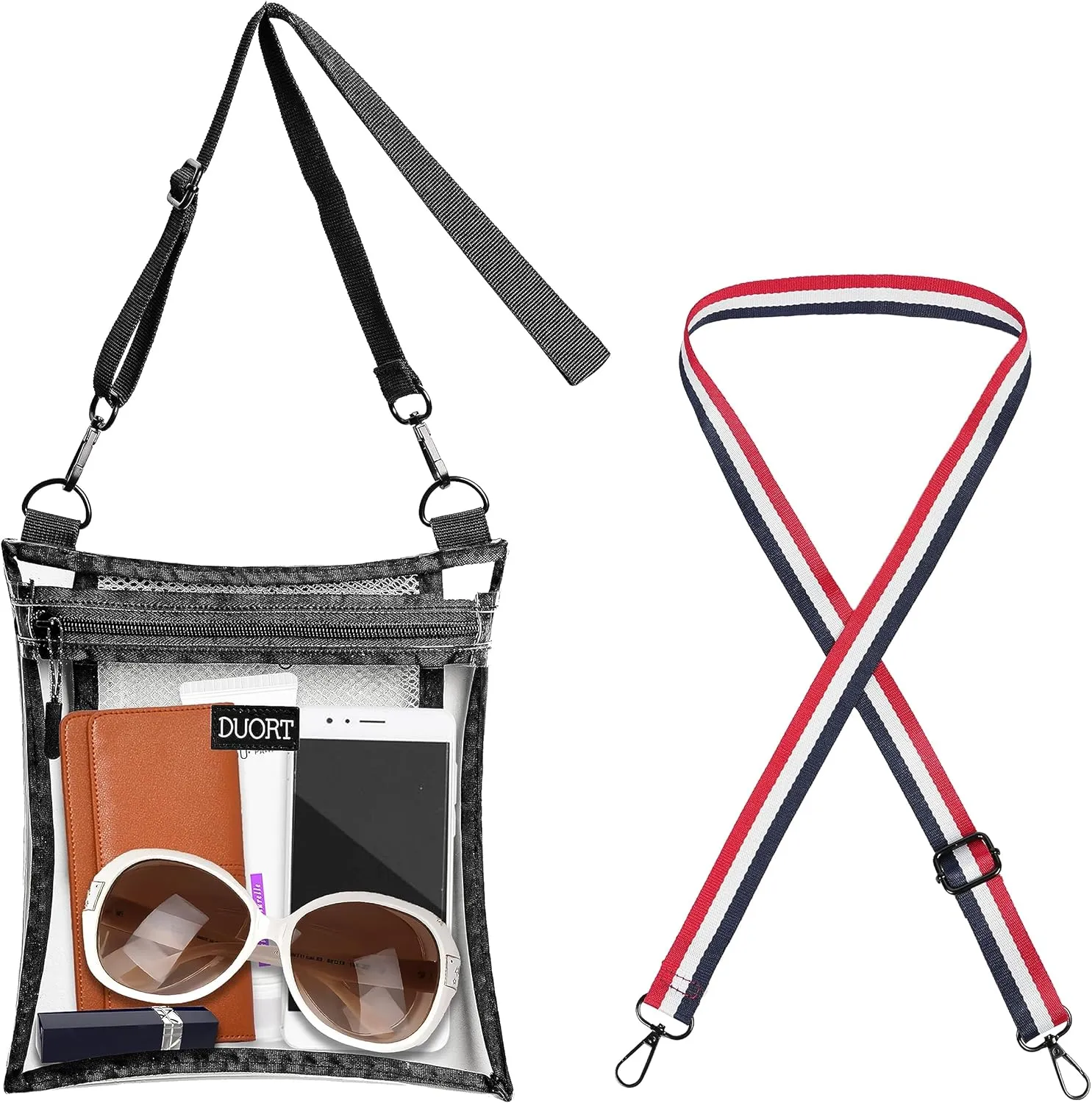 Clear Bag Stadium Approved, TPU Clear Purses Inside PocketCrossbody Bag Adjustable Strap for ConcertSporting Events