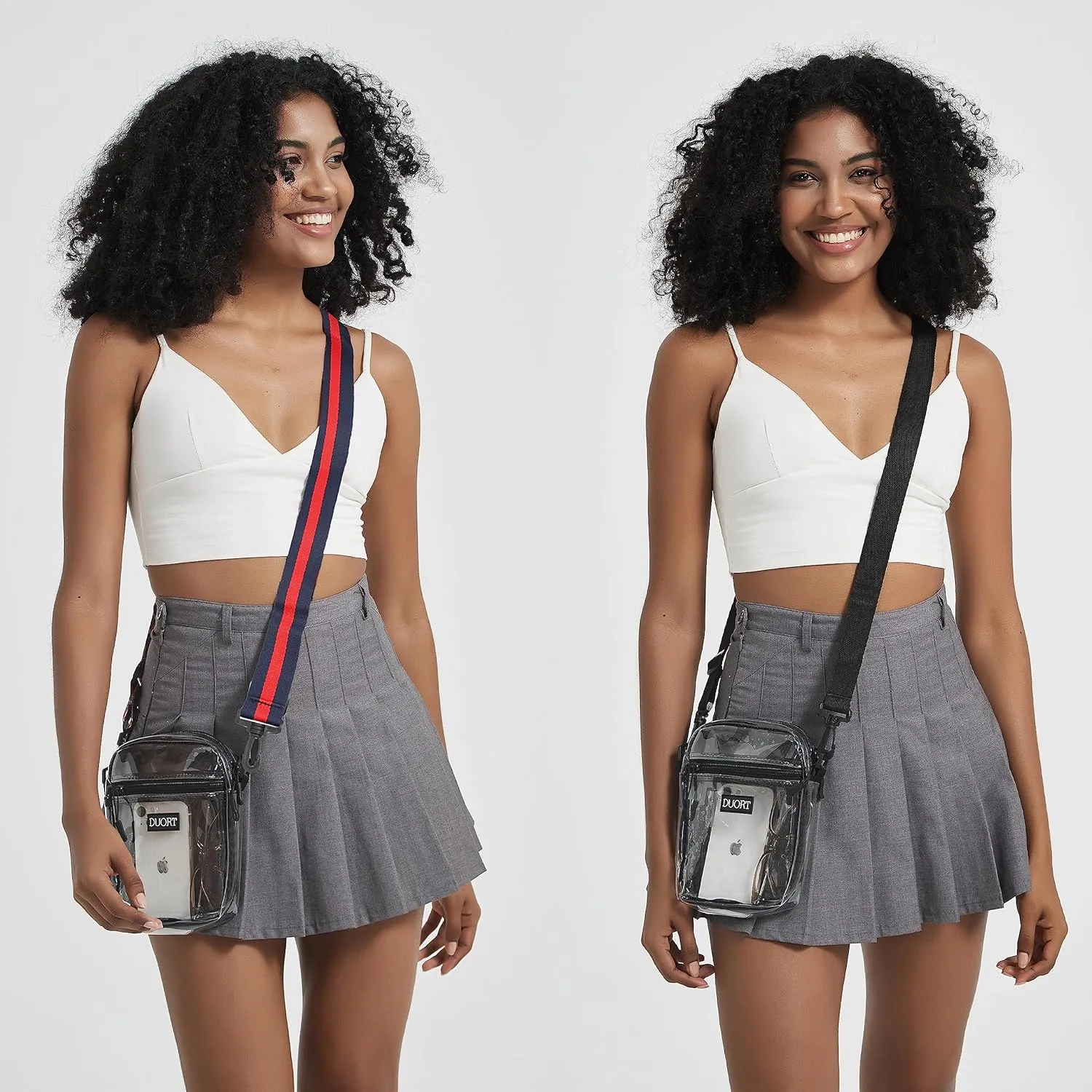 Clear Bag Stadium Approved, TPU Clear Purses Inside PocketCrossbody Bag Adjustable Strap for ConcertSporting Events