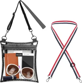 Clear Bag Stadium Approved, TPU Clear Purses Inside PocketCrossbody Bag Adjustable Strap for ConcertSporting Events