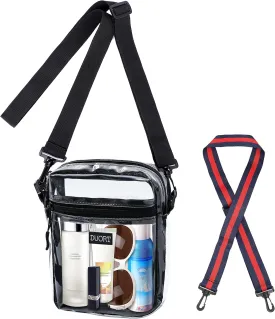Clear Bag Stadium Approved, TPU Clear Purses Inside PocketCrossbody Bag Adjustable Strap for ConcertSporting Events