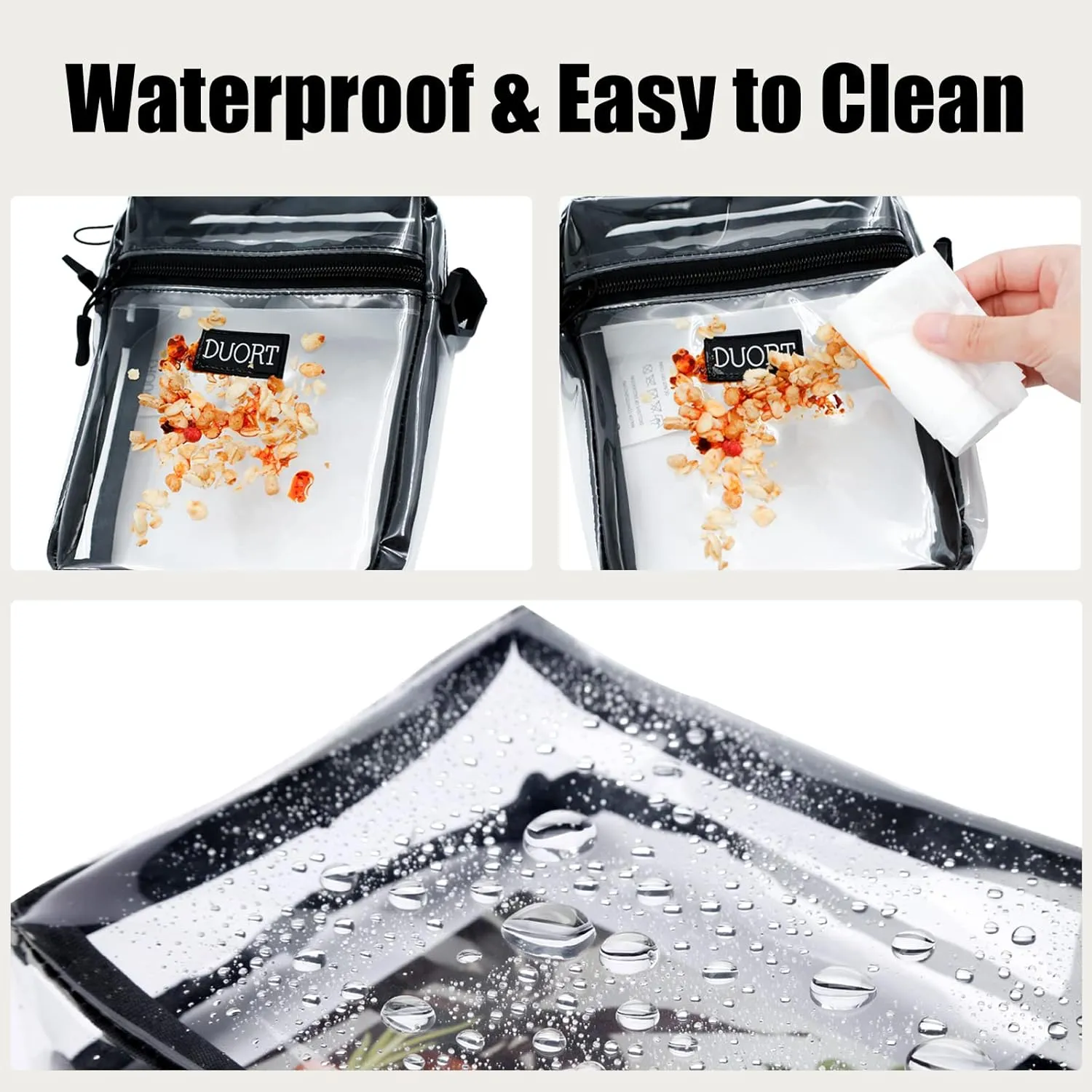 Clear Bag Stadium Approved, TPU Clear Purses Inside PocketCrossbody Bag Adjustable Strap for ConcertSporting Events