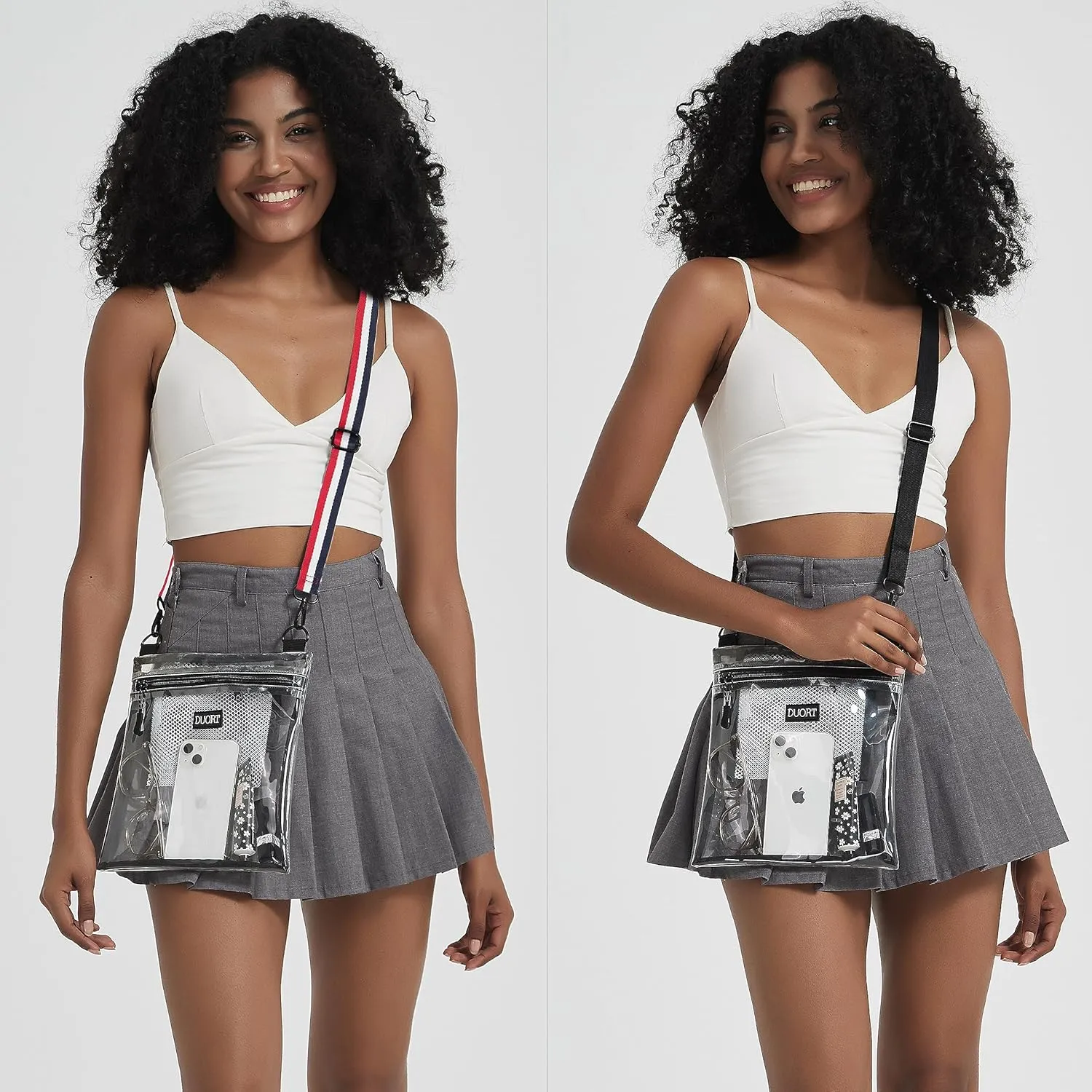 Clear Bag Stadium Approved, TPU Clear Purses Inside PocketCrossbody Bag Adjustable Strap for ConcertSporting Events