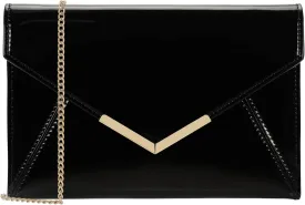 Dexmay Women Envelope Clutch Handbag Patent Leather Pouch Foldover Dress Purse