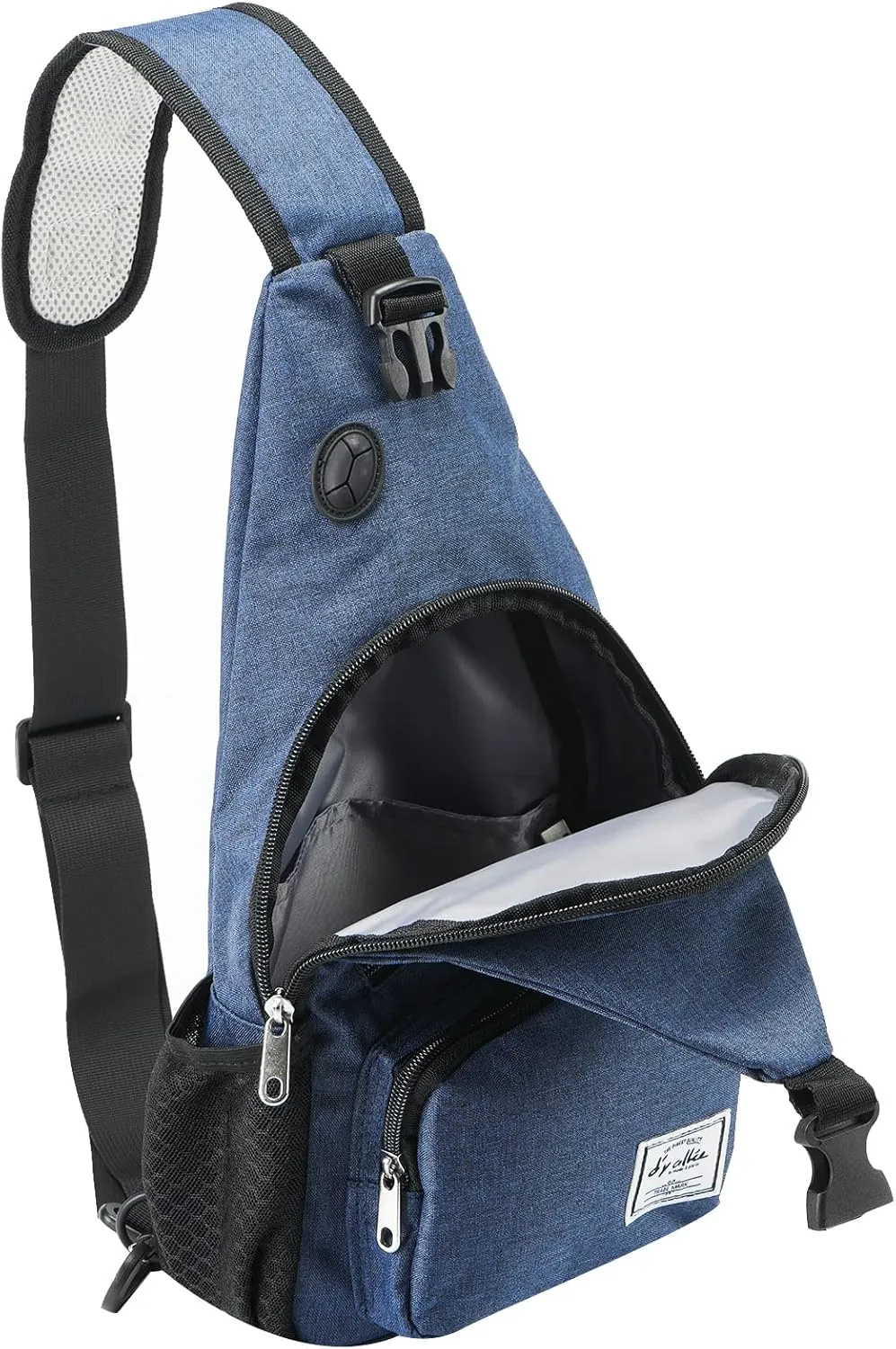 d'yallee 15.4" Sling Bag for Men Crossbody Shoulder Chest Bags Nylon for Travel Gym Sport Hiking with USB Charger Port 
