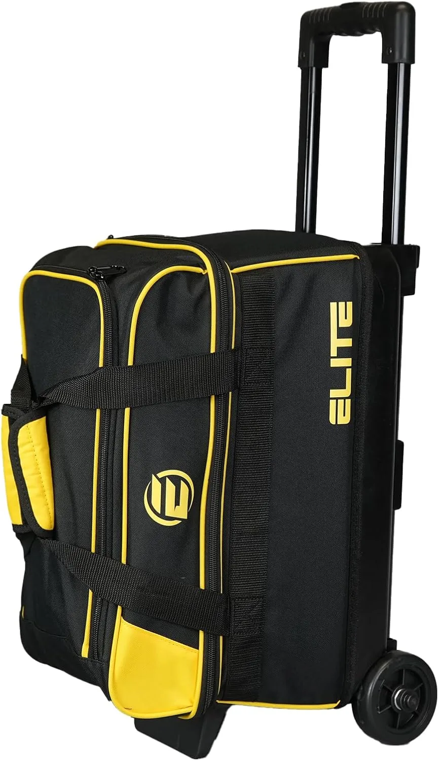 ELITE Basic Bowling Bag Double (2) Ball Roller with Rolling Wheels