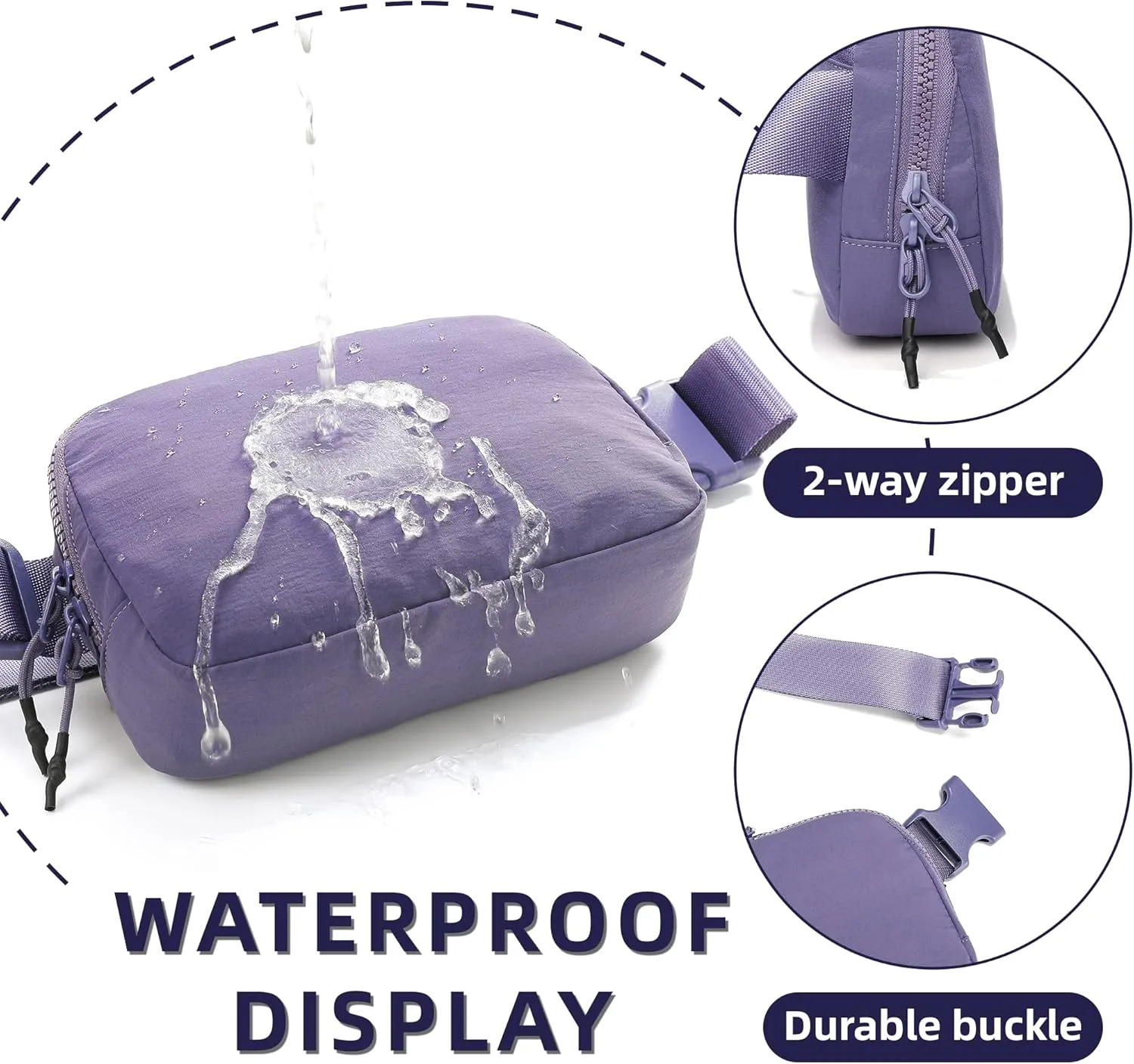 FODOKO Unisex Two-way Zipper Belt Bag