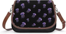 Funny Jelly Fish Fashion Crossbody Bags for Women Lightweight Shoulder Handbags Travel Purse with Strap Custom Gifts
