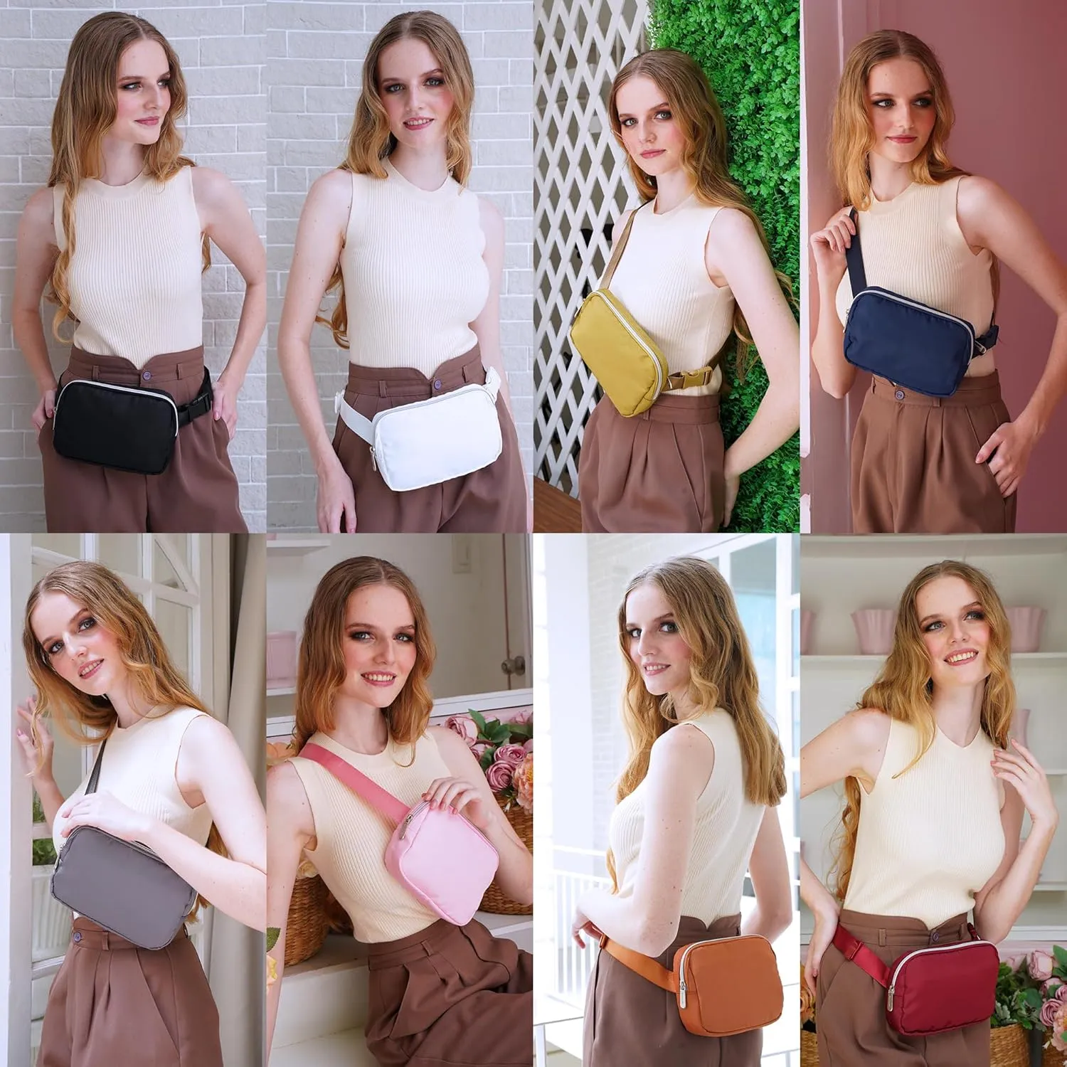 Gray Fanny Pack Belt Bag for Women I Cross Body Fanny Packs for Women - Crossbody Bags small Waist Bag Men - Fashion Waist Pack Bum Bag - Hands Free for Hiking, Running & Travel