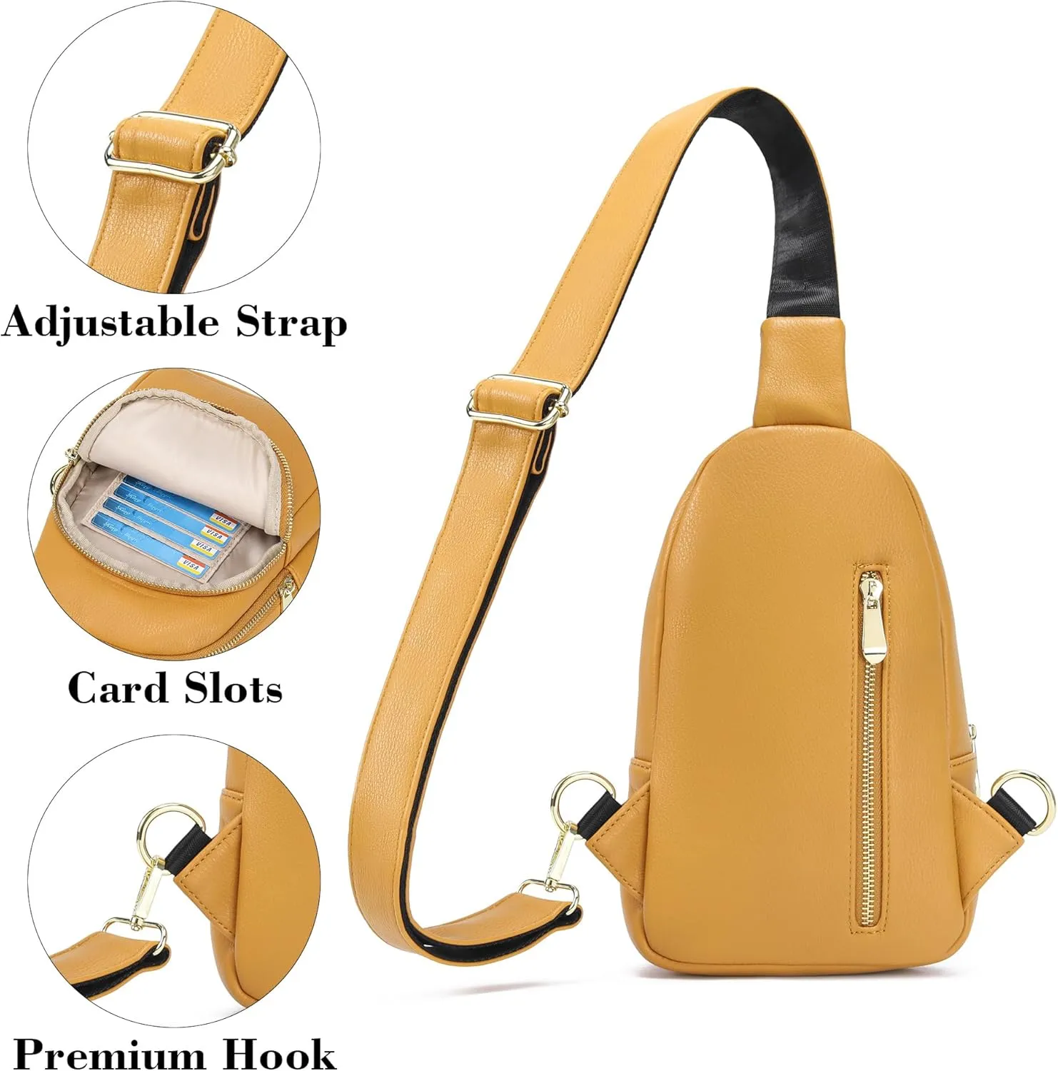 Haytijoe Crossbody Bags for Women Leather Sling Bag Anti-theft Cross Body Bag Travel Sling Purse Chest Bags Fanny Packs