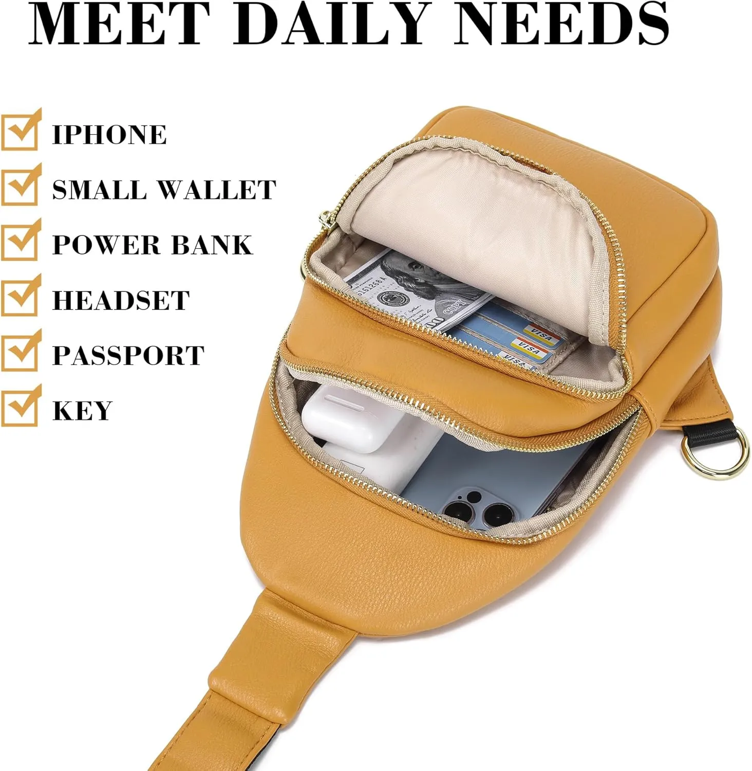 Haytijoe Crossbody Bags for Women Leather Sling Bag Anti-theft Cross Body Bag Travel Sling Purse Chest Bags Fanny Packs