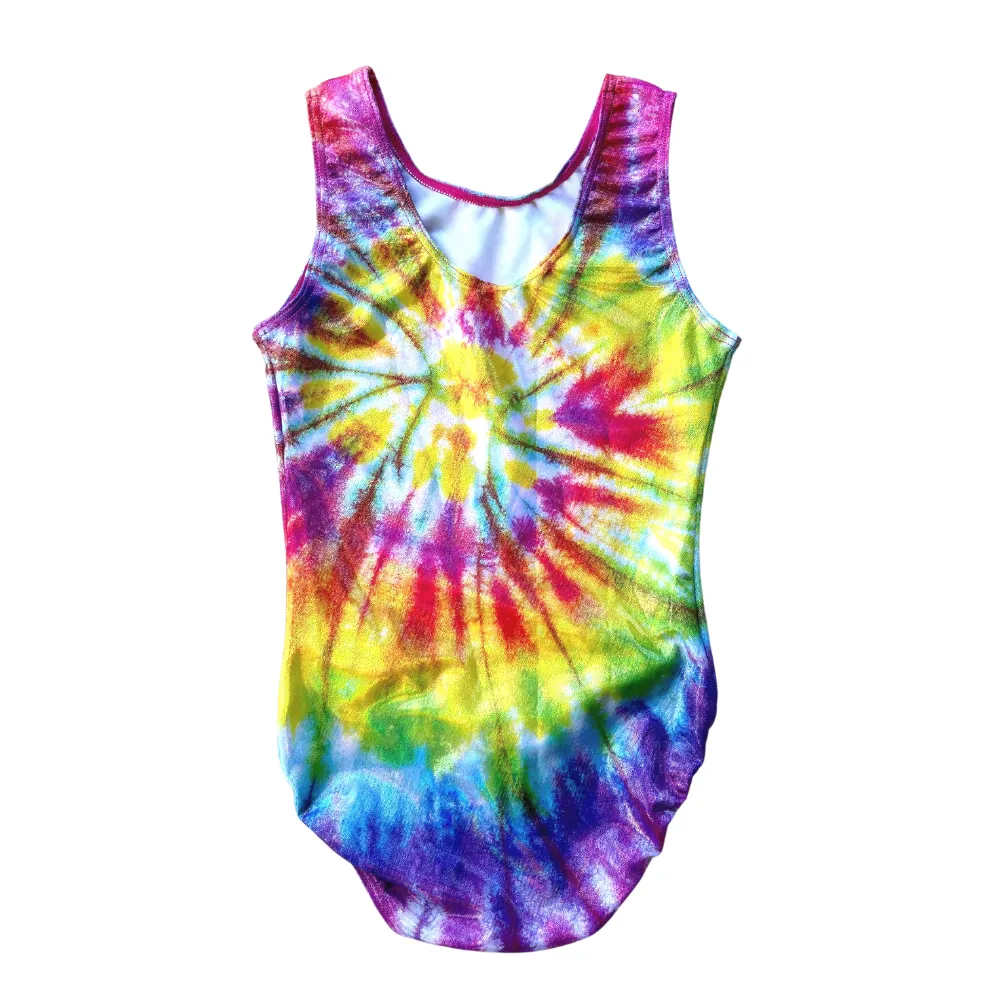 Holographic Tie Dye Burst Gymnastics Leotard