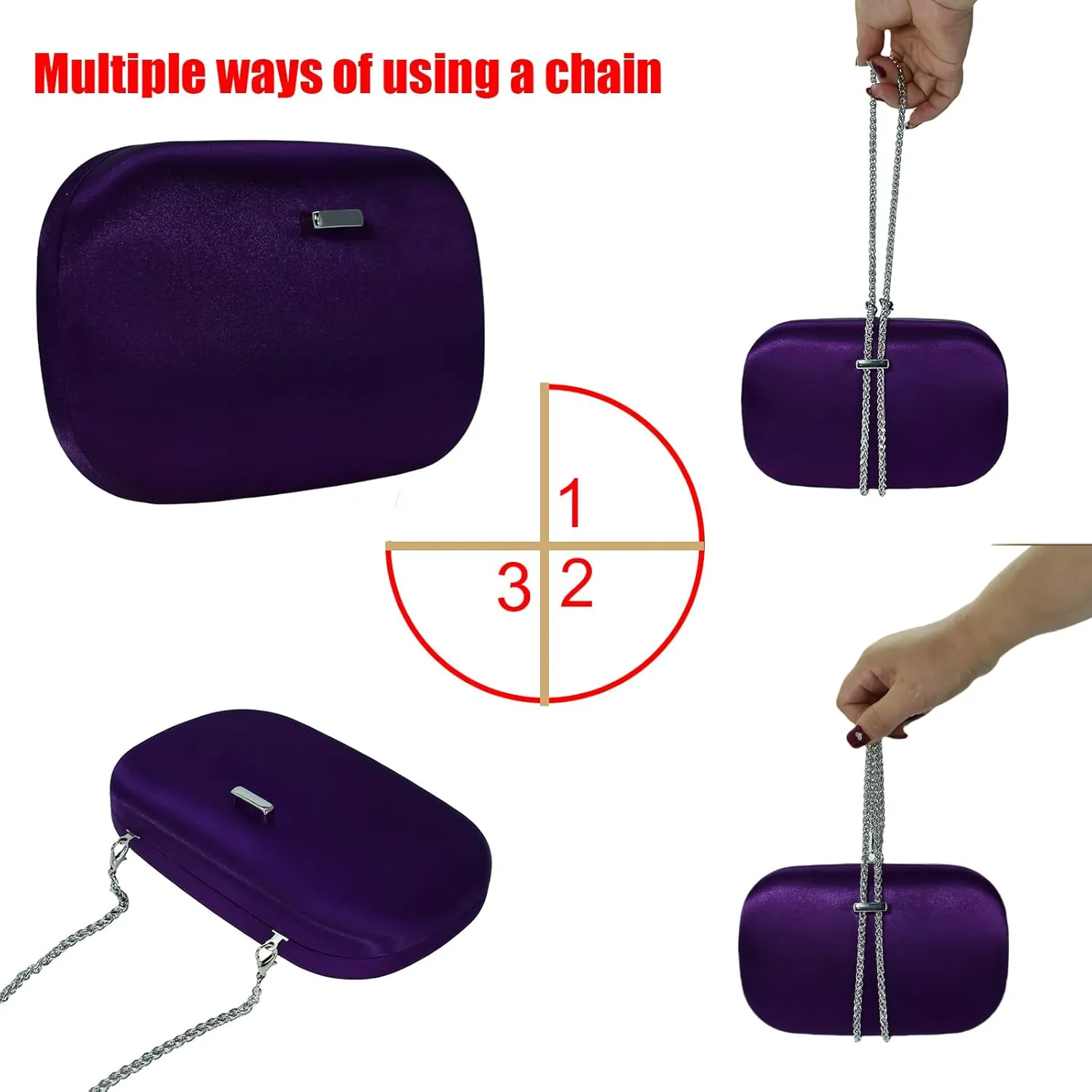 HUANG ZHUANG Elegant Velvet Clutch Satin Evening Handbag Women Party Bag Bridal Purse for Wedding Prom Formal