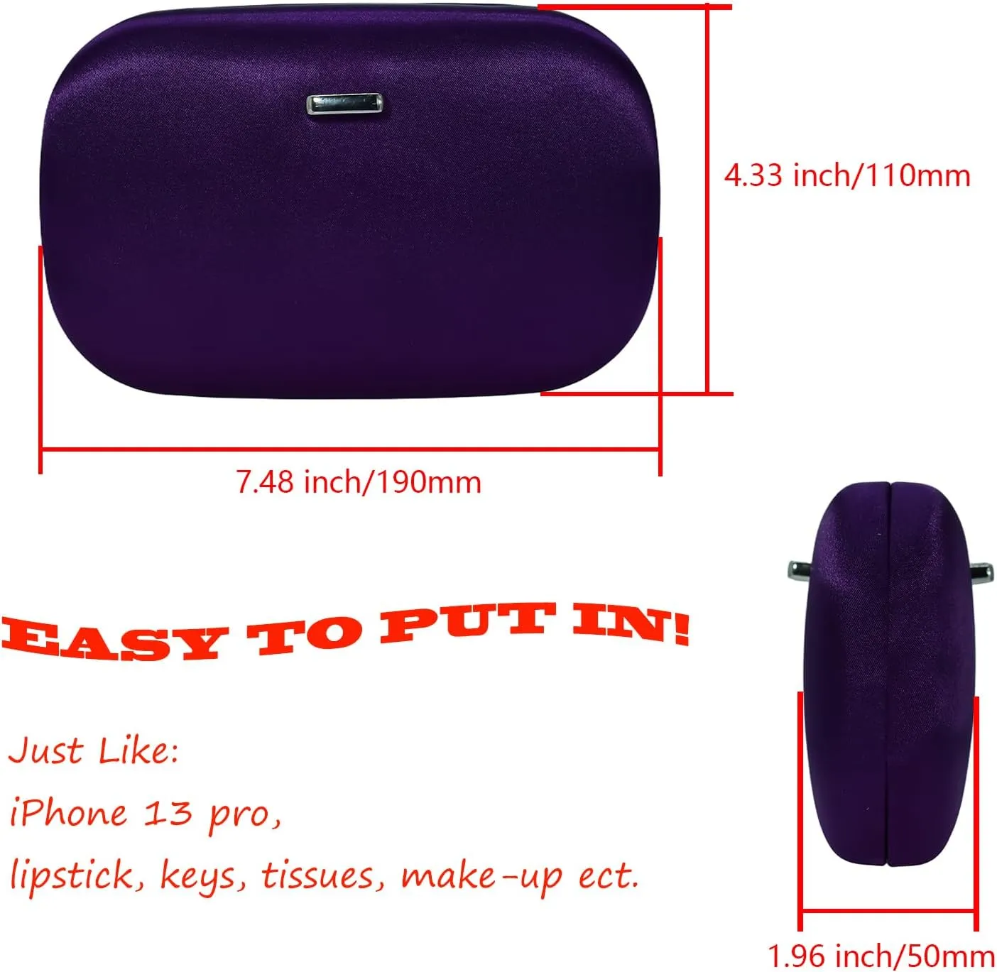HUANG ZHUANG Elegant Velvet Clutch Satin Evening Handbag Women Party Bag Bridal Purse for Wedding Prom Formal