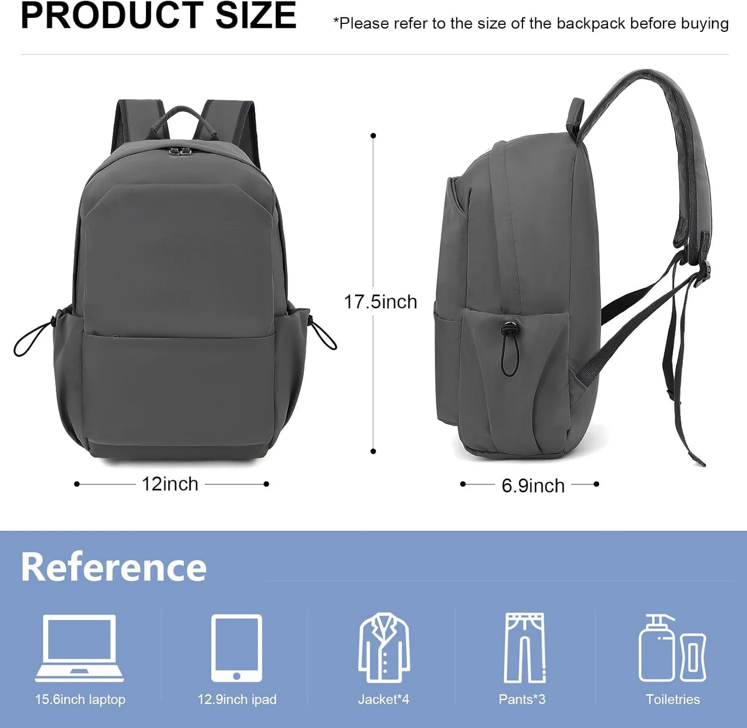 Laptop Backpack for Work, College, Travel, Lightweight Waterproof Daily Backpacks for Men Women, Sport Rucksack Computer Bag Fits 15.6 Inch Notebook