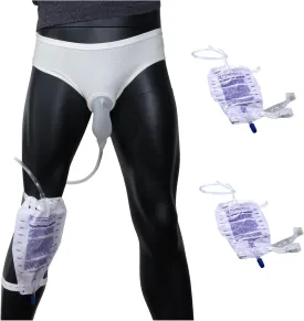 Mens Incontinence Protective Briefs  Includes 3 Urine Bags for Reliable Protection (Large)