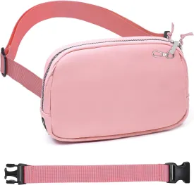 Mini Belt Bag for Women, RFID Small Fanny Pack, Womens Fashion Waist Packs with Extender Strap, Crossbody Bum Bags