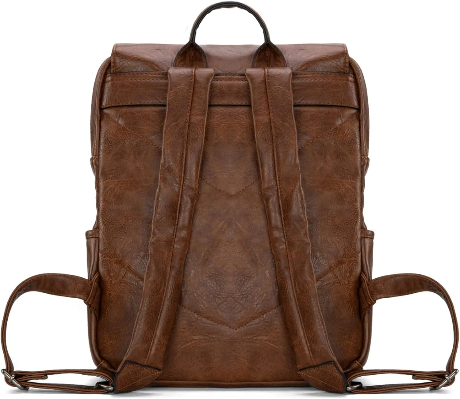 Montana West  Wrangler Brown Leather Laptop Backpack for Women Men Unisex Fashion Backpack Purse