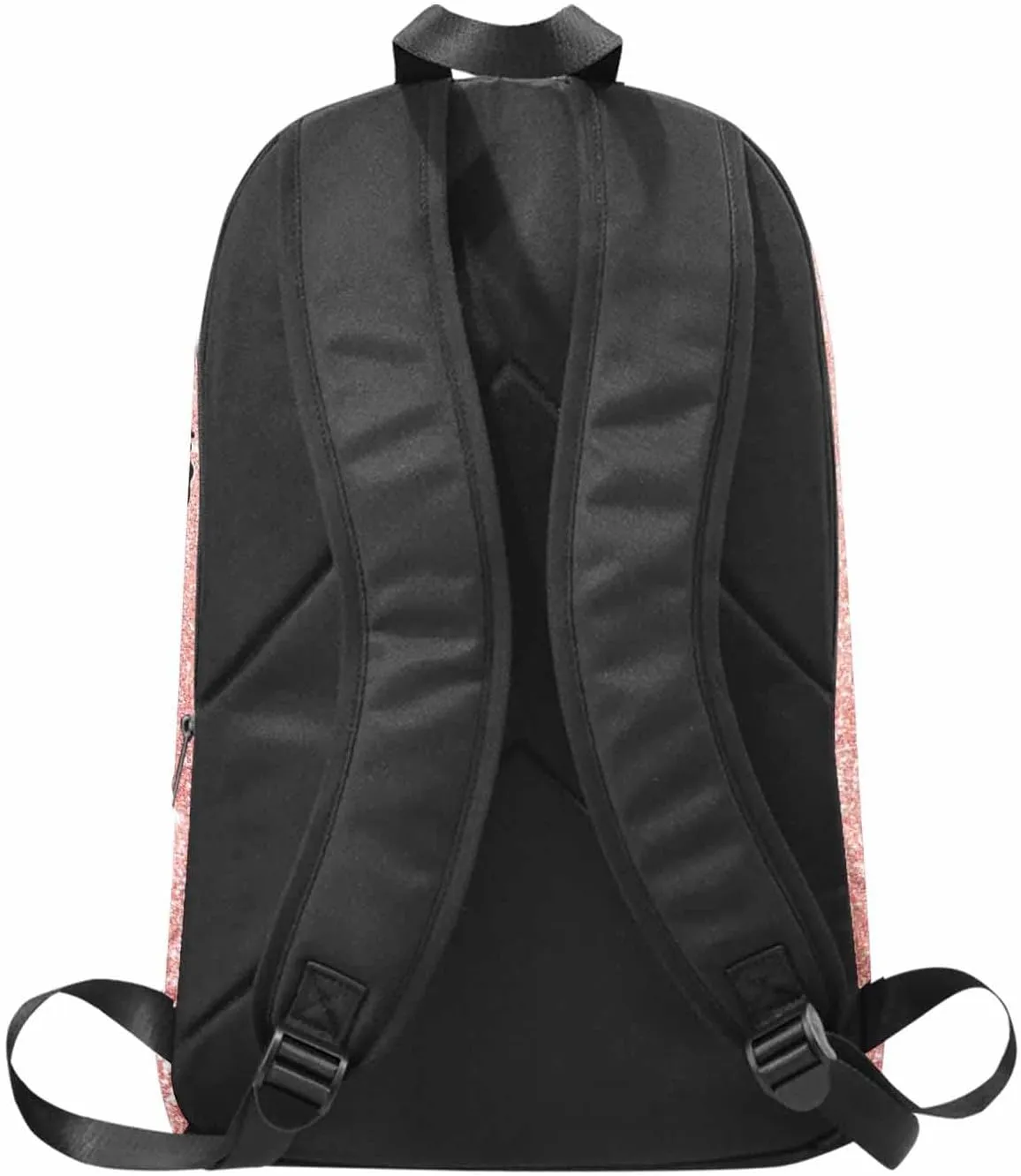 Personalized Casual Unisex Daypack Bags Pink Glitter Drops Backpack Afro Princess Initials Name Multifunction Travel Back Pack