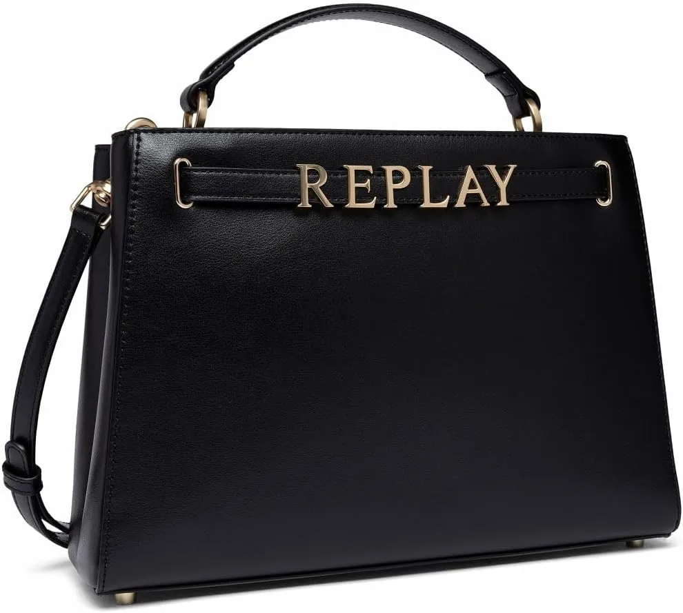Replay Women's Handbag with Shoulder Strap, Black (Black 098), One Size, 098 Black, Einheitsgre