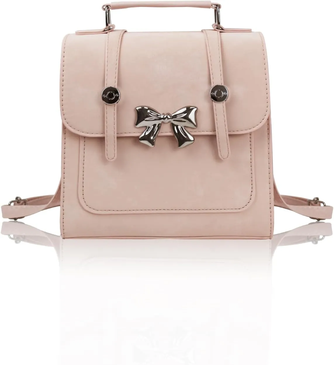 Small Backpack Purse, PU Leather Mini Backpack Purse Women's Backpack Purse, Small Backpack for Women and Girls (pink)