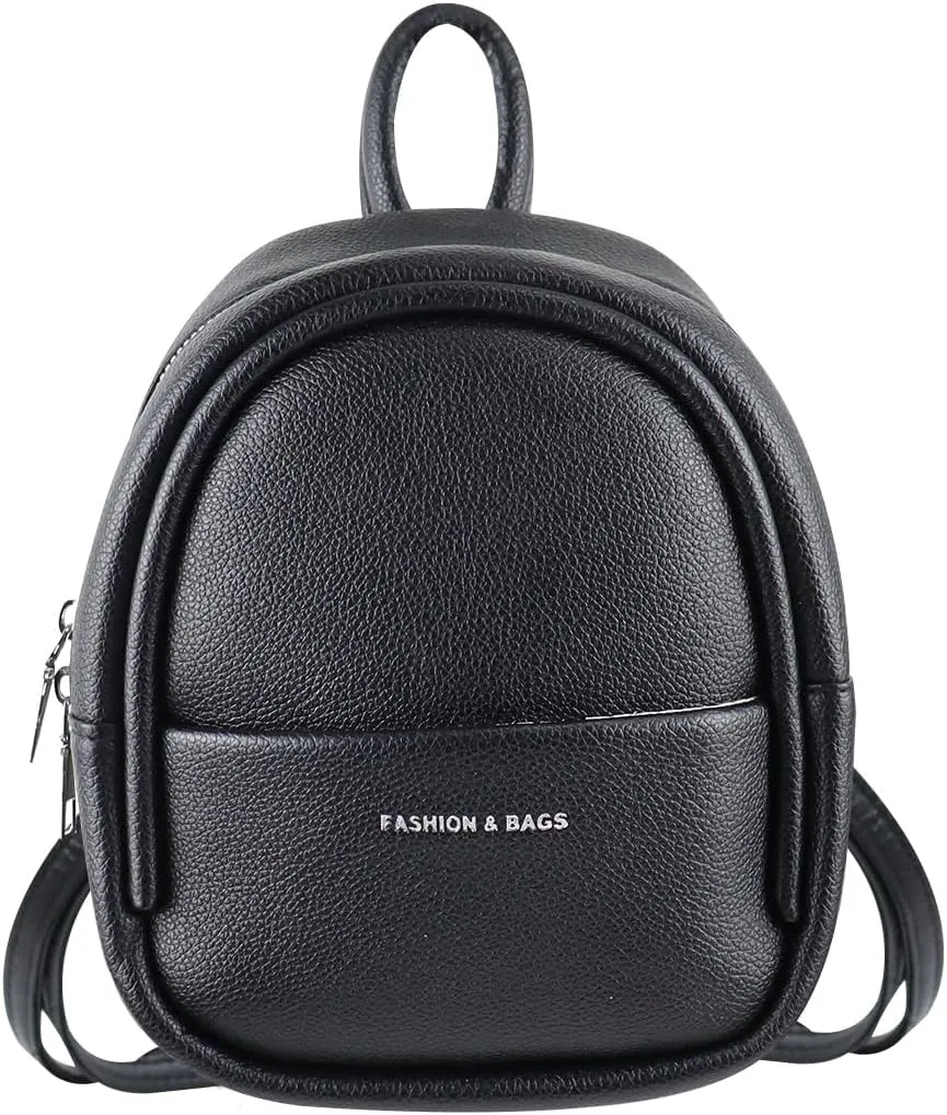 Small Backpacks, PU Leather Small Backpack Purse for Women, Stylish Mini Backpack Cute Backpack (black)