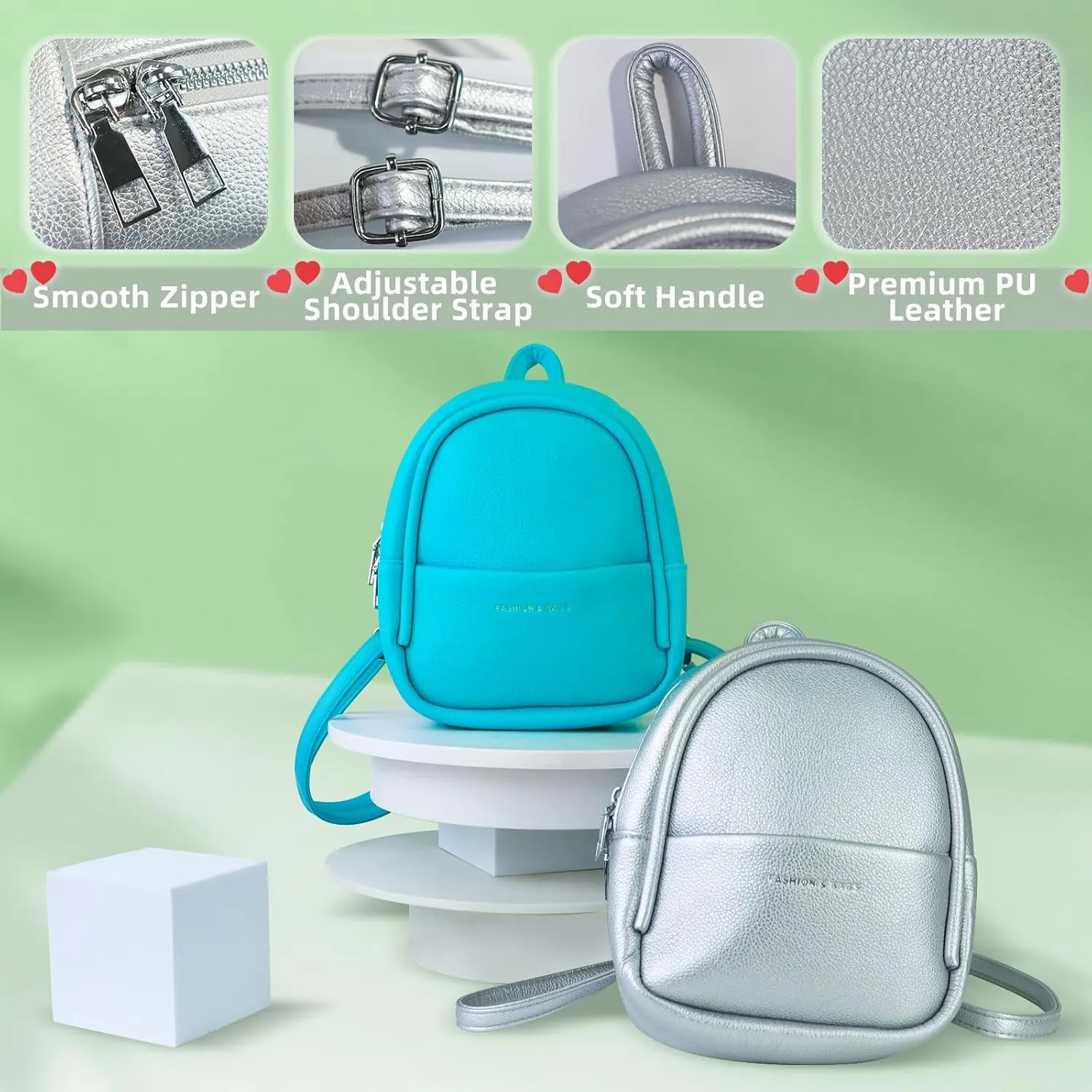 Small Backpacks, PU Leather Small Backpack Purse for Women, Stylish Mini Backpack Cute Backpack (blue)