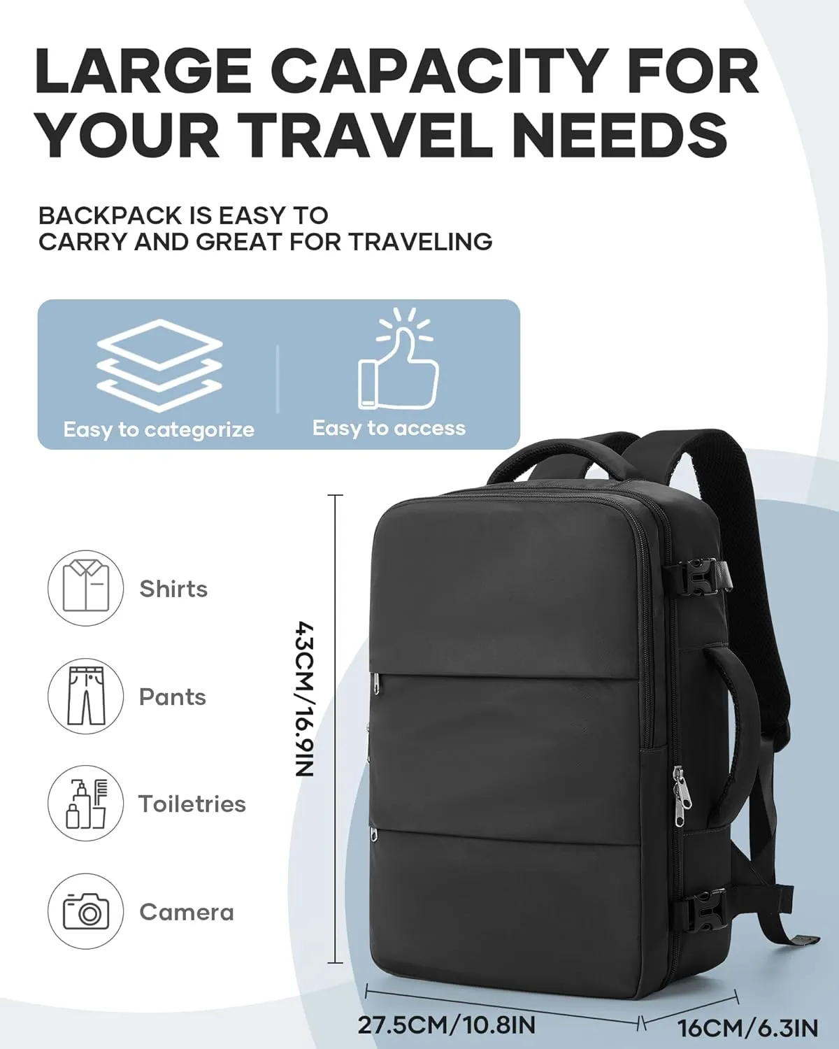 Travel Backpack For Women Men Carry On Backpack For Traveling On Airplanes Personal Item Travel Bag laptop backpacks