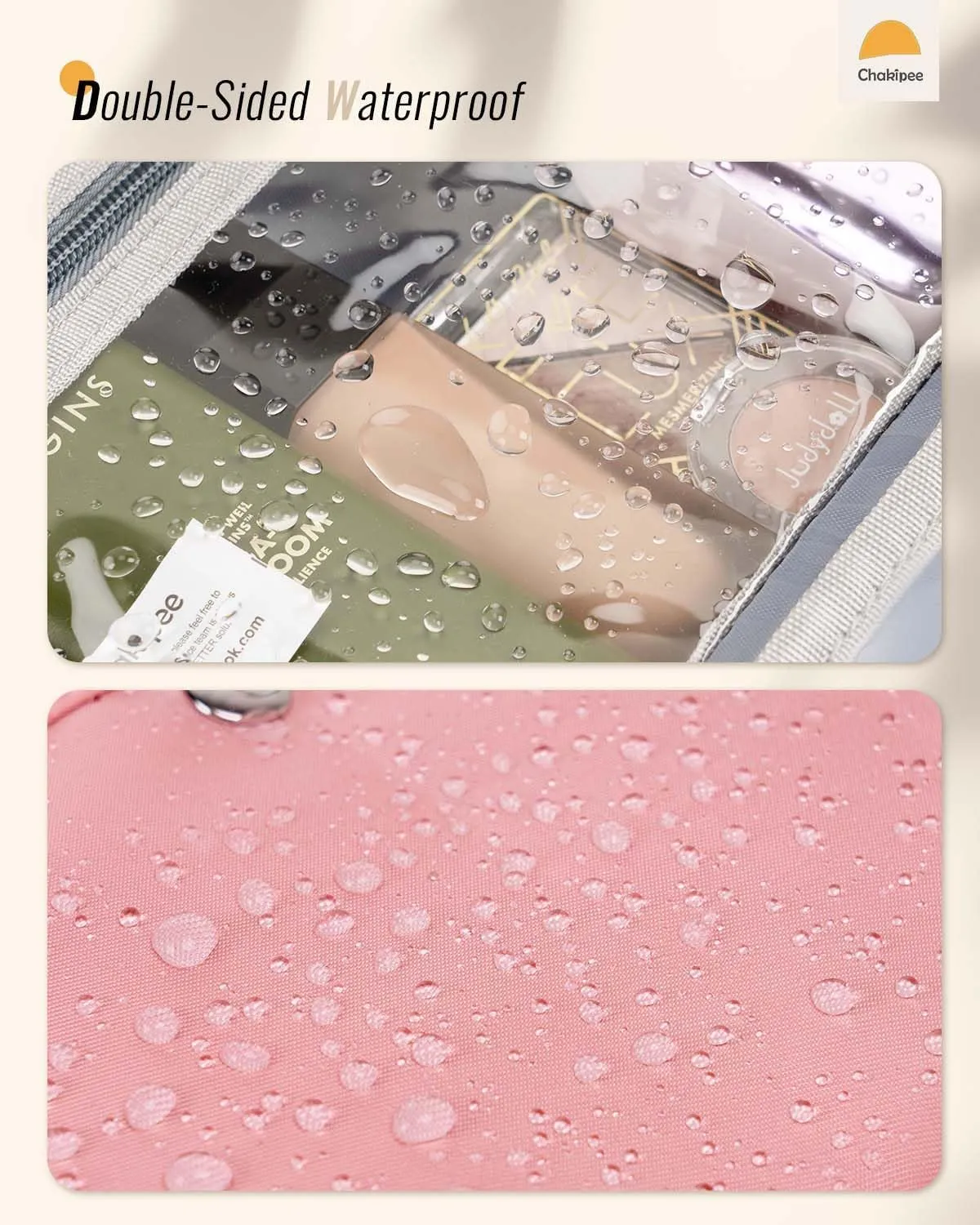 Travel Hanging Toiletry Bag for Women - Waterproof Cosmetic Organizer with Clear Window, Lightweight Bathroom Bags for Essentials, Makeup, Shampoo, Toiletries (Dark Pink, Medium)