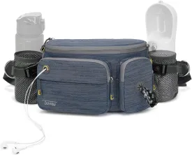 TUDEQU Waist Bag for Men, Mens Fanny Pack Crossbody, Large Fanny Pack for Men with Water Bottle Holders, Hiking Waist Pack