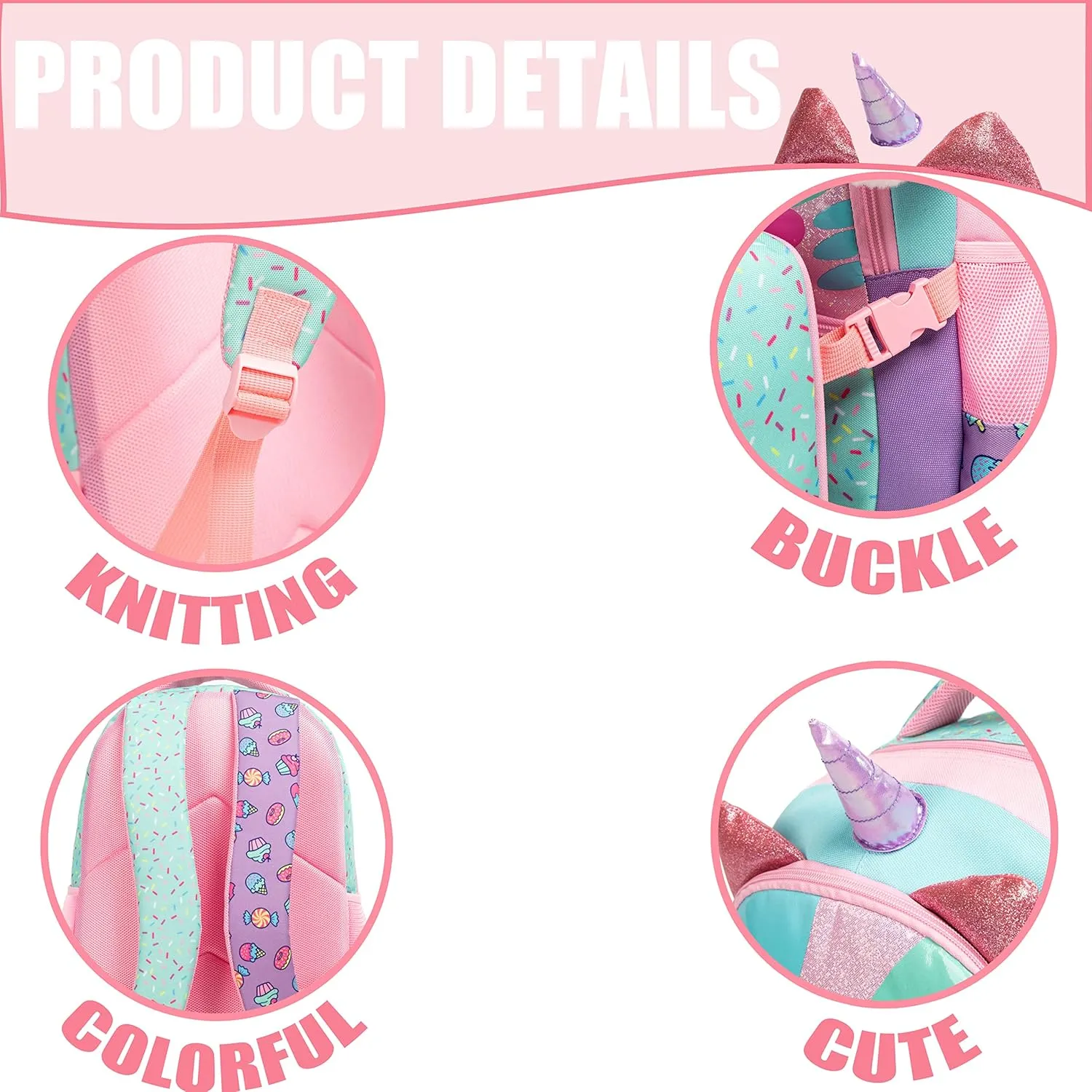 Unicorn Kids Backpacks for Girls School Bag with Lunch Box School Backpack for Girls Set Cute Bookbag for Kindergarten