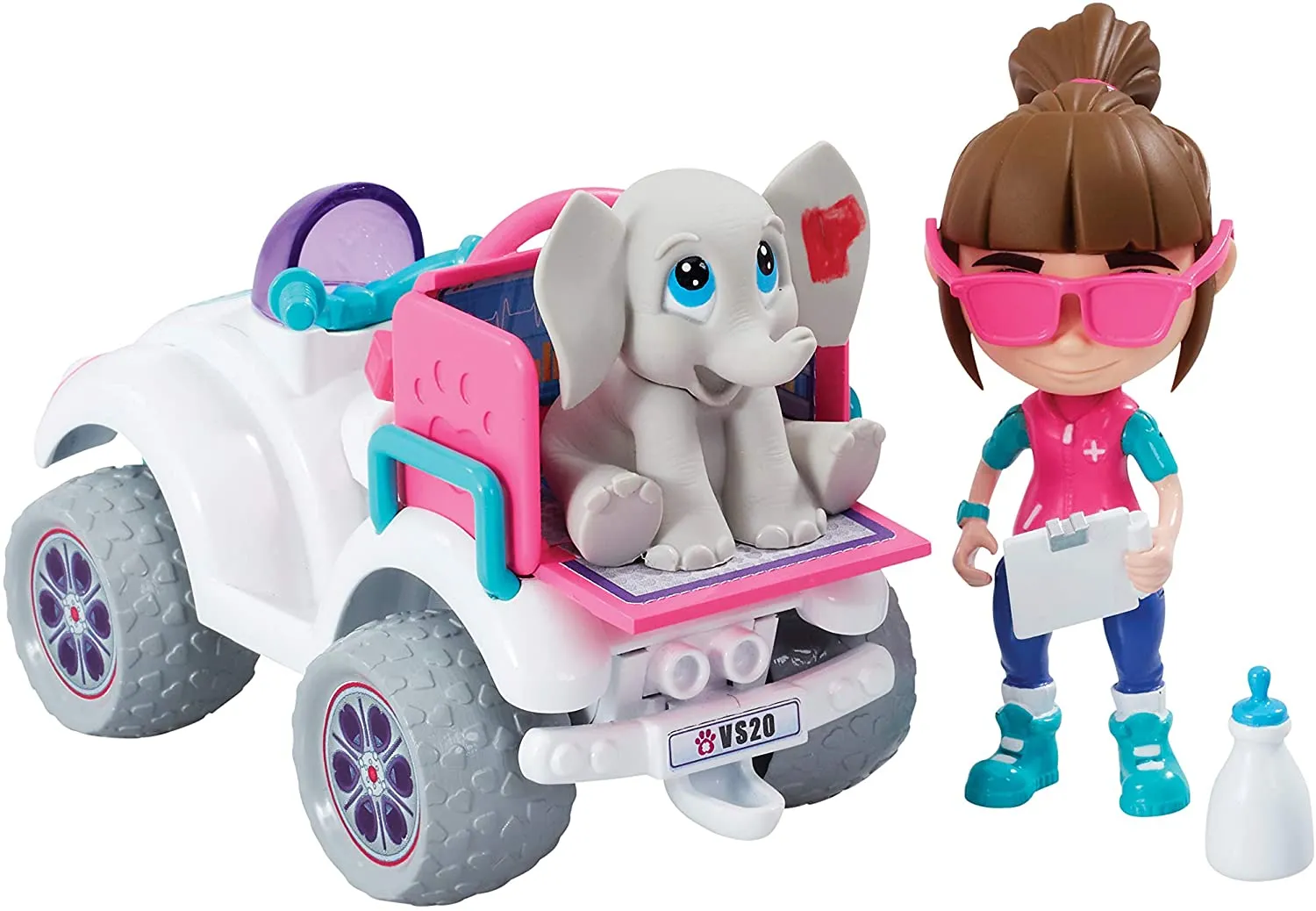 Vet Squad - Forest Rescue - Ava & Quadbike, 3 inch articulated vet figure with vehicle, pet and accessories - Suitable for 4 years and above