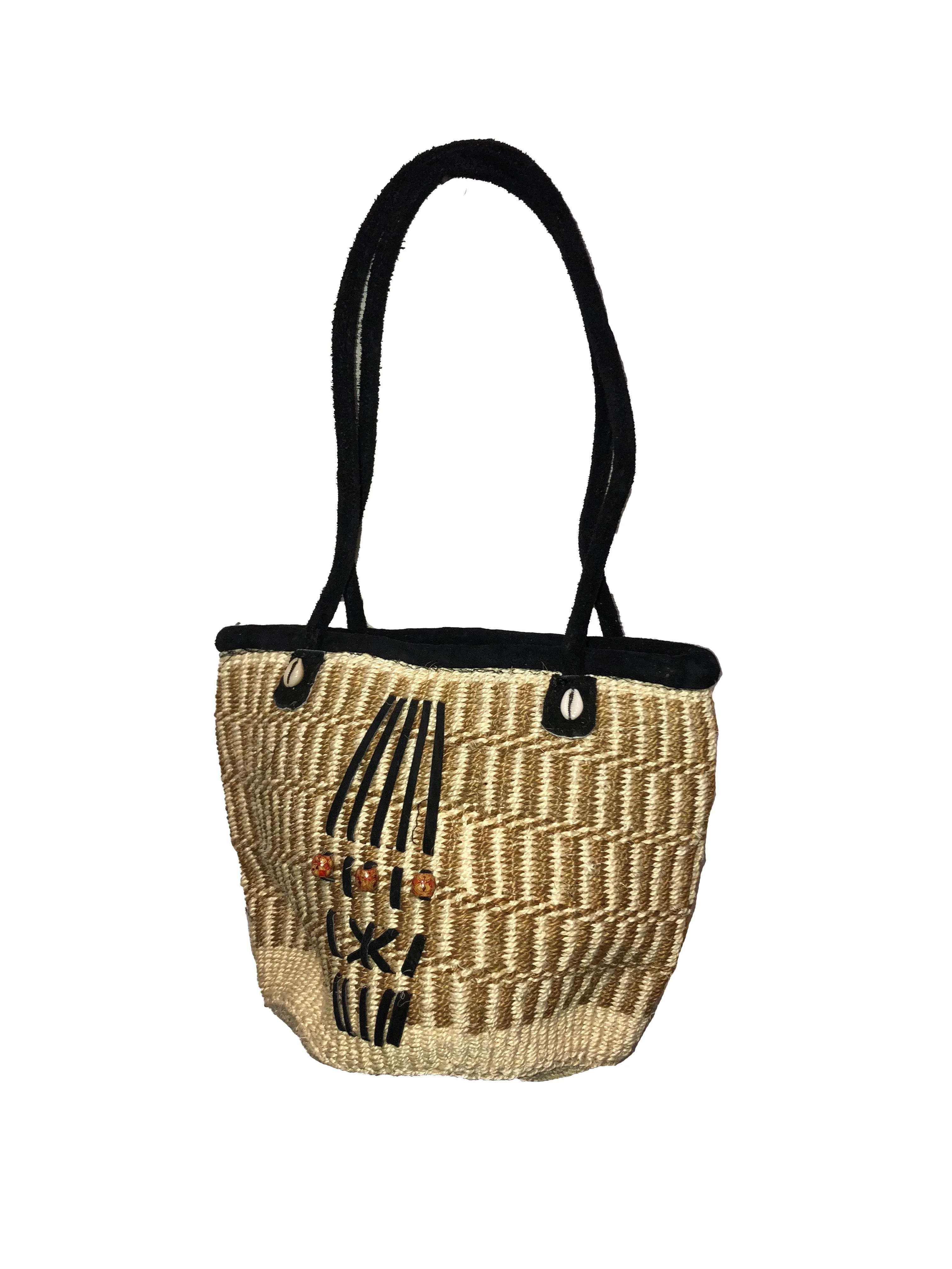 Womens Kiondo with Zipper Hand Woven Sisal Handbag